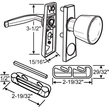 Strybuc Knob Latch Set Aluminum 17-60
